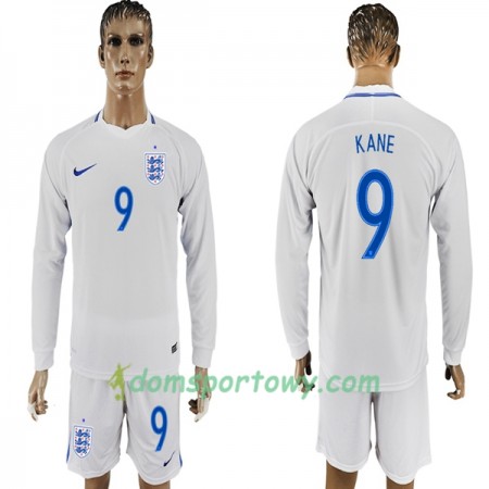 Koszulka Anglia Kane 9 Domowe Koszulki Piłkarskie Mistrzostwa Świata 2018 Długi Rękaw